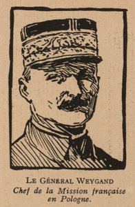 Maxime Weygand, francia tábornok, a második lengyel köztársaság támogatására küldött szövetségközi misszió tagja a lengyel-szovjet háborúban, 1920-ban (lithó) alkotó: French School
