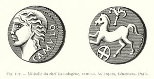 Camulogene Főnök kitüntetése, Camulo, Aulerques, Cenomans, Párizs (metszet) alkotó: French School