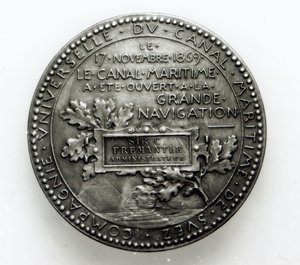 Érem a Szuezi-csatorna 1869. november 17-i megnyitásának emlékére (fém) alkotó: French School