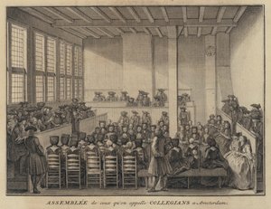 Kollégisták találkozója Amszterdamban, Hollandiában (metszet) alkotó: French School