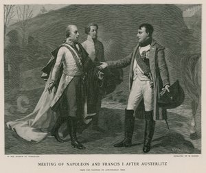 Napóleon és I. Ferenc találkozása Austerlitz után alkotó: French School