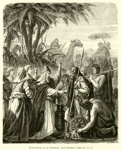 Melkizedek, jeruzsálemi roi, benit Ábrahám (metszet) alkotó: French School