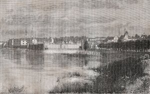 Melun - Ile-de-France - V.A. Malt-Brown „La France illustrée: földrajz, történelem, statisztikai igazgatás” című metszete. 1884 alkotó: French School
