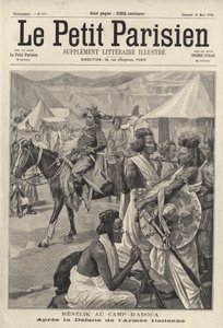 II. Menelik, Etiópia császára Adwa táborában, miután az olasz hadsereg vereséget szenvedett az első olasz-etióp háborúban alkotó: French School