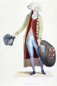 Férfi jelmez Franciaországban 1782-ben. alkotó: French School