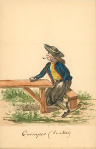 Quimper, Finistere férfi viselete (színes litográfia) alkotó: French School