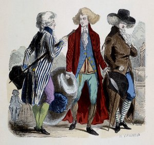 Férfidivat Párizsban 1787-ben. alkotó: French School