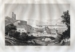 Messina - Messina - Szicília - Szicília - Szicília - Metszet a „” Olaszországból Festői” - Olaszország történelmi és leíró festménye”, M. de Norvins, Ch. Nodier 1834-1836. alkotó: French School