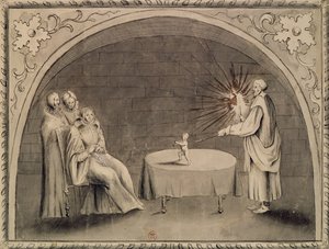 Michel de Nostradame (1503-66) és Catherine de Medici (1519-89) 1559 (toll, tinta és mosás papíron) alkotó: French School