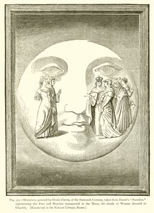 Miniatűr, Giulio Clovio festette, a 16. századból, a Dantes Paradiseból, alkotó: French School