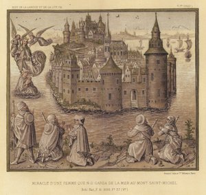 Egy nő csodája É-D Garda a tengertől Mont Saint-Michelig (színes litó) alkotó: French School