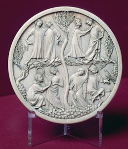 Udvari jeleneteket ábrázoló tükörtok, 1320-30 körül (lásd még: 170247) alkotó: French School