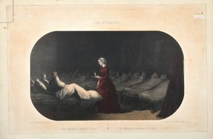 Miss Nightingale a scutari kórházban, kiadó: Jacomme et Dufat, Párizs, 1856 alkotó: French School