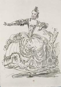 Miss Puvigne mint Az élő szobor, Pygmalionban, Lamotte librettója, Jean-Philippe Rameau (1683-1764) 1748 (színes metszet) alkotó: French School