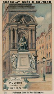 Moliere, Poete, 1622-1673, Szökőkút a Rue Richelieu-ban alkotó: French School