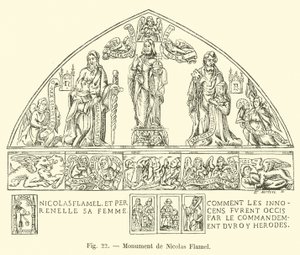 Nicolas Flamel emlékműve alkotó: French School