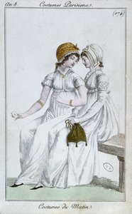 Reggeli ruha, divattányér a Costumes Parisiens-től, 1800 alkotó: French School