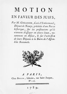 Henri Gregoire (1750-1831) indítványa a zsidók érdekében, 1789 alkotó: French School