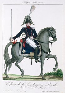 A Párizsi Királyi Csendőrség lovas tisztje, 1790 körül alkotó: French School