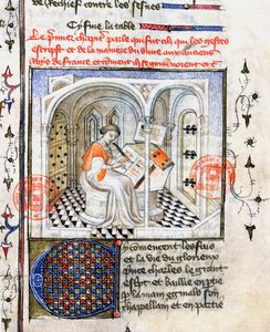Ms.2028 A Monk Writing, a Chroniques de Saint-Denis-ből alkotó: French School