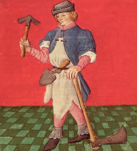 Ms.3066 fol.42 v The Blacksmith, Jacques de Cessoles Le Livre des Echecs Moralises című művéből alkotó: French School