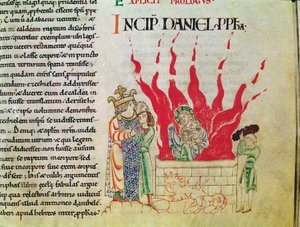 Ms 12-15 t.3 f.64 A gyerekek a kemencében, Etienne Harding Bibliájából