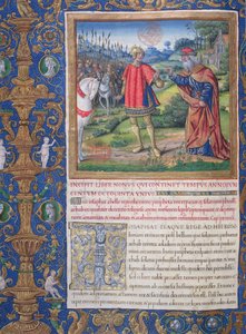 Ms. 1581 f. 178v Illusztráció a IX. könyvből (Aháb halálától a tíz törzs fogságáig), A zsidók régiségei (Antiquitates Judaicae) 1. fejezete, Flavius Josephus – Jeho király alkotó: French School