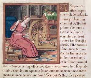 Ms 17 Arachne, a Híres nők életéből, 1505 körül alkotó: French School