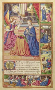 Ms 17 fol.2 Az Angyali üdvözlet és Krisztus gyermekkora, Vie des Femmes Celebres, 1505 körül alkotó: French School