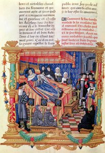 Ms 18 fol.208v XI. Lajos halála (1461-83), a Memoires de Philippe de Commines, 1489-98 alkotó: French School