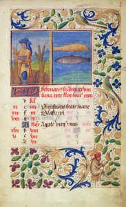 Ms 2697 februári naptár a Heures de Notre Dame-tól alkotó: French School
