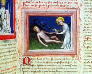 Ms 314 Ádám teremtése, a Bible des Grands Augustins, 1494