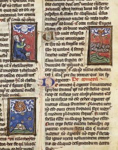 Ms 320 Fol.197 Comets, Thomas van Cantimpre (1201-72) „The Nature of Things” című művéből (vellumon) alkotó: French School