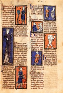 Ms 320 Fol.46r Monsters, Thomas van Cantimpre (1201-72) „A dolgok természete” című művéből (vellumon) alkotó: French School
