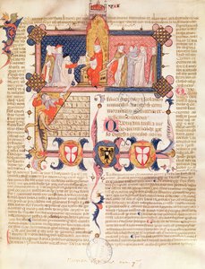 Ms 371 f.1 Jean Andre bemutatja munkáját V. Kelemen pápának (1260-1314 körül) alkotó: French School