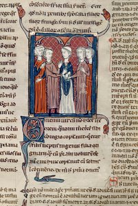 Ms 372 fol.168 Házassági jelenet, Decrets de Gratienből alkotó: French School