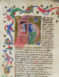 Ms 3859 miniatűr Boethius filozófusról (480-524 körül) a börtönben alkotó: French School