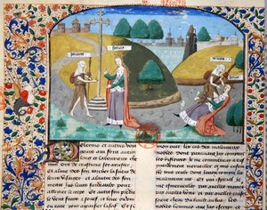 Ms 3878 Poverty and Fortune, illusztráció Giovanni Boccaccio (1313-75) „A jeles férfiak eseteiből” alkotó: French School