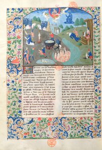 Ms 3878 Csata, gyilkosság és pokol jelenetei a De Casibus Virorum Illustriumból, Giovanni Boccacci (1313-75) alkotó: French School