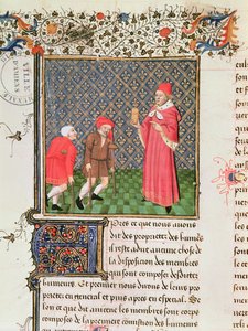 Ms 399 fol.35v Beggars, Barthelemy langlais A dolgok tulajdonságainak könyvéből alkotó: French School