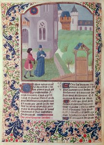 Ms 5064 f.202v The Orchard, illusztráció a Le Livre des Prouffitz Champestresből, Pietro de Crescenzi (1230-132021) alkotó: French School