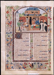Ms 927 Fol.127v A barátság három fajtája, Arisztotelész (Kr.e. 384-322) etikából, politikából és gazdaságtanból alkotó: French School