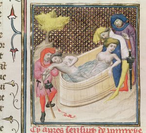 Ms Fr 12420 Paulina Dying With Seneca, De Claris Mulieribus, Giovanni Boccaccio (1313-75) alkotó: French School
