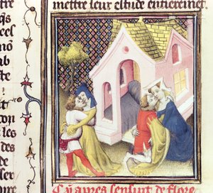 Ms Fr 12420 The Bawdy Women, a De Claris Mulieribustól, Giovanni Boccaccio (1313-75) alkotó: French School