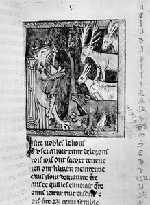 Ms Fr 1581 Nemesi udvartartás, illusztráció a Roman de Renartból alkotó: French School