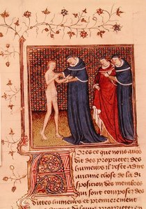 Ms Fr 22531 Fol.58v. Beteg vizsgálata, az angol Barthelemy „The Book of the Properties of Things” c. 1410-15 (vellum) alkotó: French School