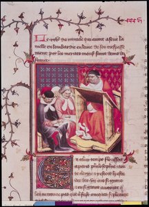 Ms Fr 2608 Fol.295v A Párizsi Egyetem professzora, a Grandes Chroniques de France-tól, 1400 körül alkotó: French School