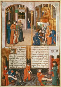 Ms Fr 2829 fol.89 Csodák St. Louis sírjánál, Le Livre des Faiz de Monseigneur Saint Louis alkotó: French School