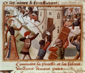 Ms Fr 5054 f.66v Párizs ostroma, 1428. október, „Les Vigiles de Charles VII” alkotó: French School