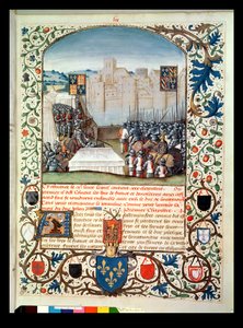 Ms Fr 82 Fol.59 A burgundi és angol hadsereg, Anciennes Chroniques dAngleterre, Jean Batard de Wavrin, 1470-80 körül alkotó: French School